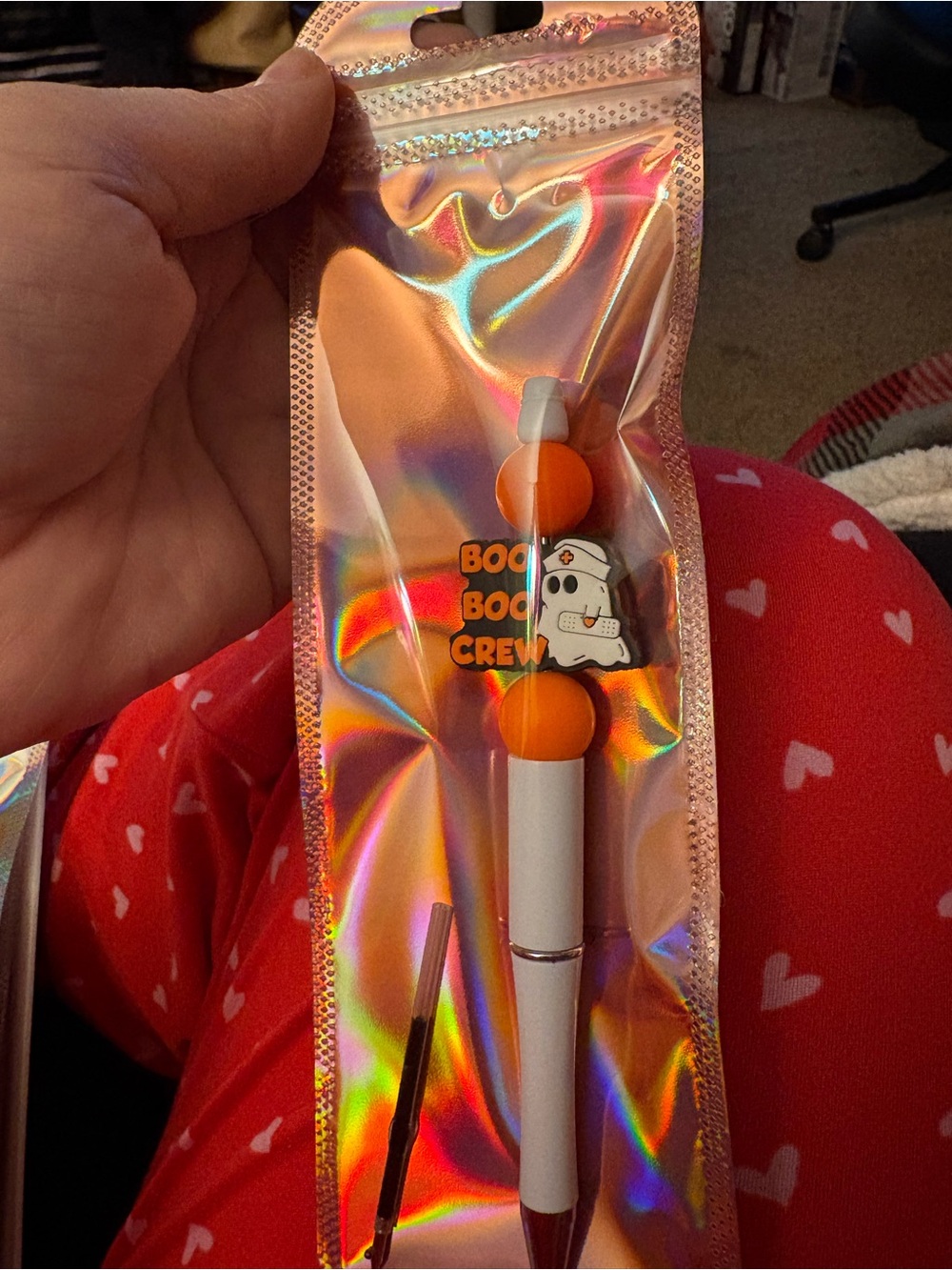 Orange Ghost Crew Stylus Pen with Charm